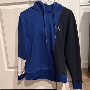 Armani Exchange Blue and Black Hoodie